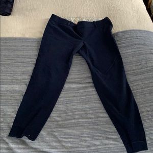 Navy stretch J. Crew city fit pant. Zip close.